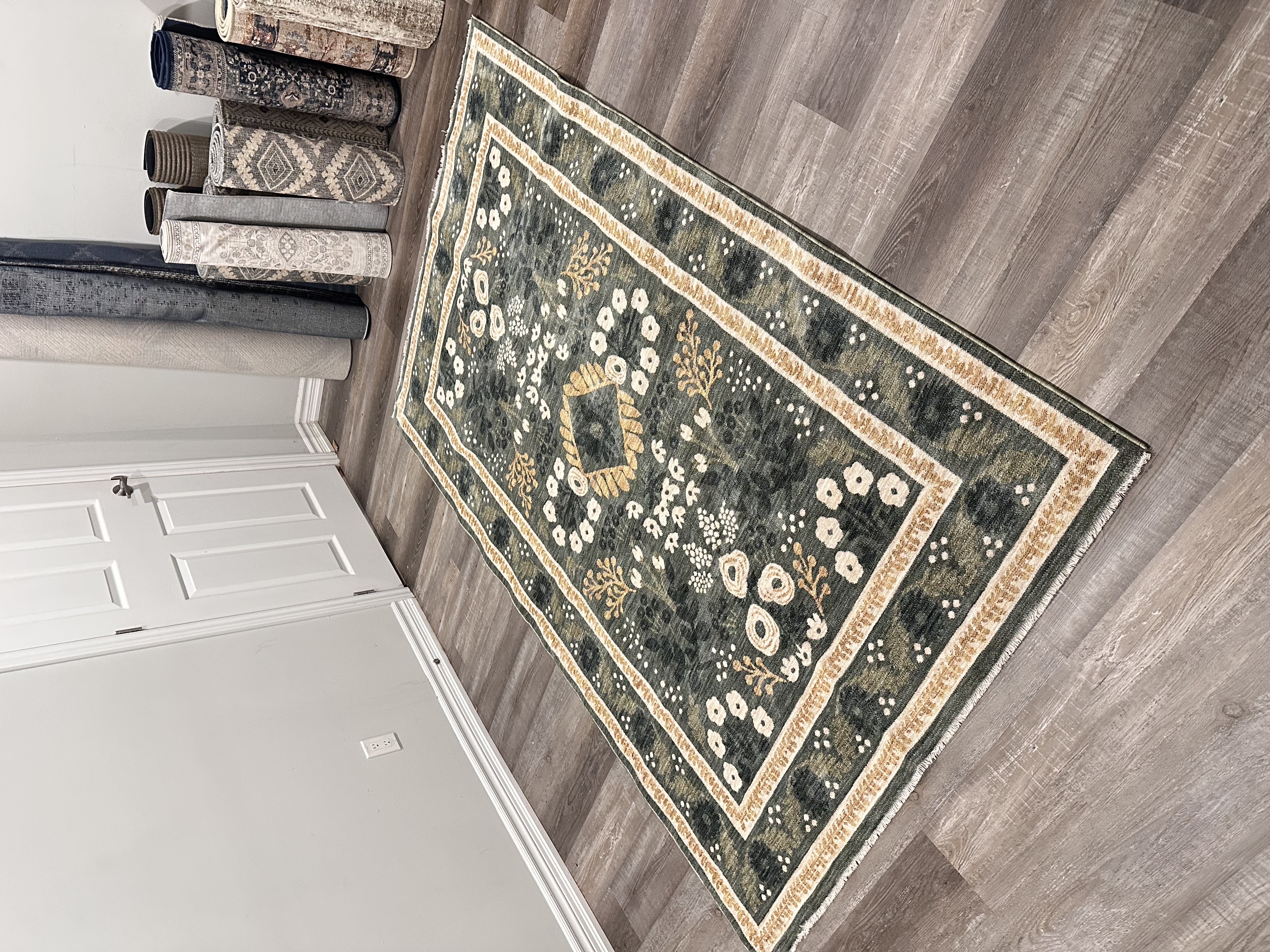 Rifle Paper Co. x Loloi Hastings Green/Cream 5' x 7'11" Area Rug